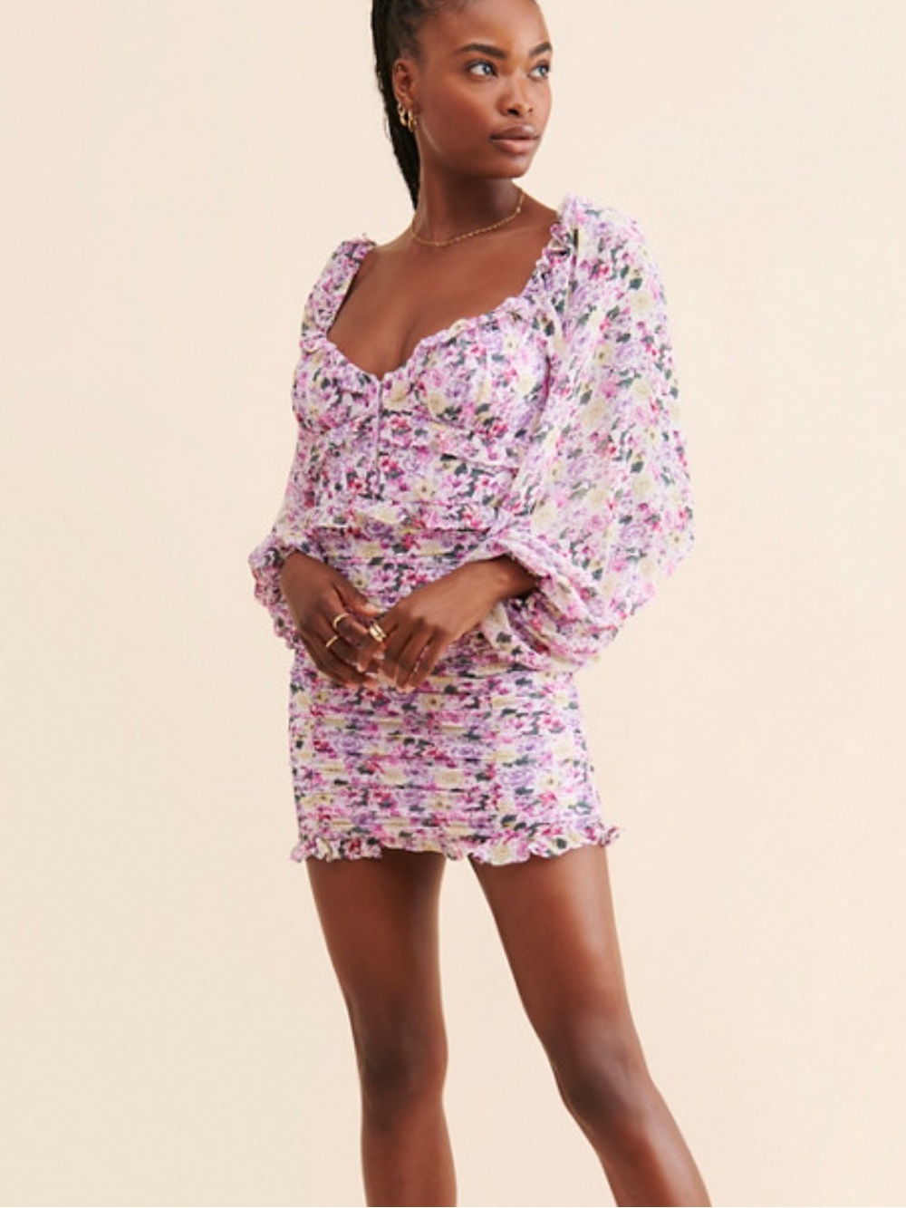 Anthropologie ASTR THE LABEL Ruched Skirt Dress Size M